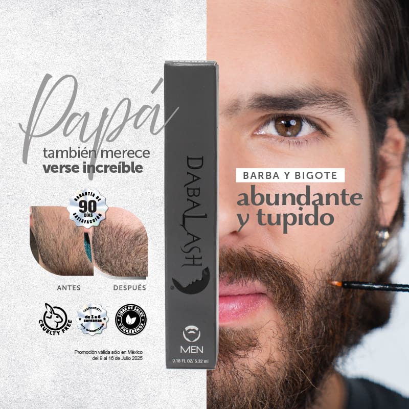 DABALASH Men fortalece barba y bigote: opción perfecta para papás en Colombia